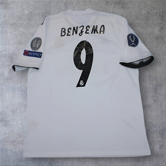 Benzema 9 Real Madrid Home 2018/19 European Super Cup retro football shirt