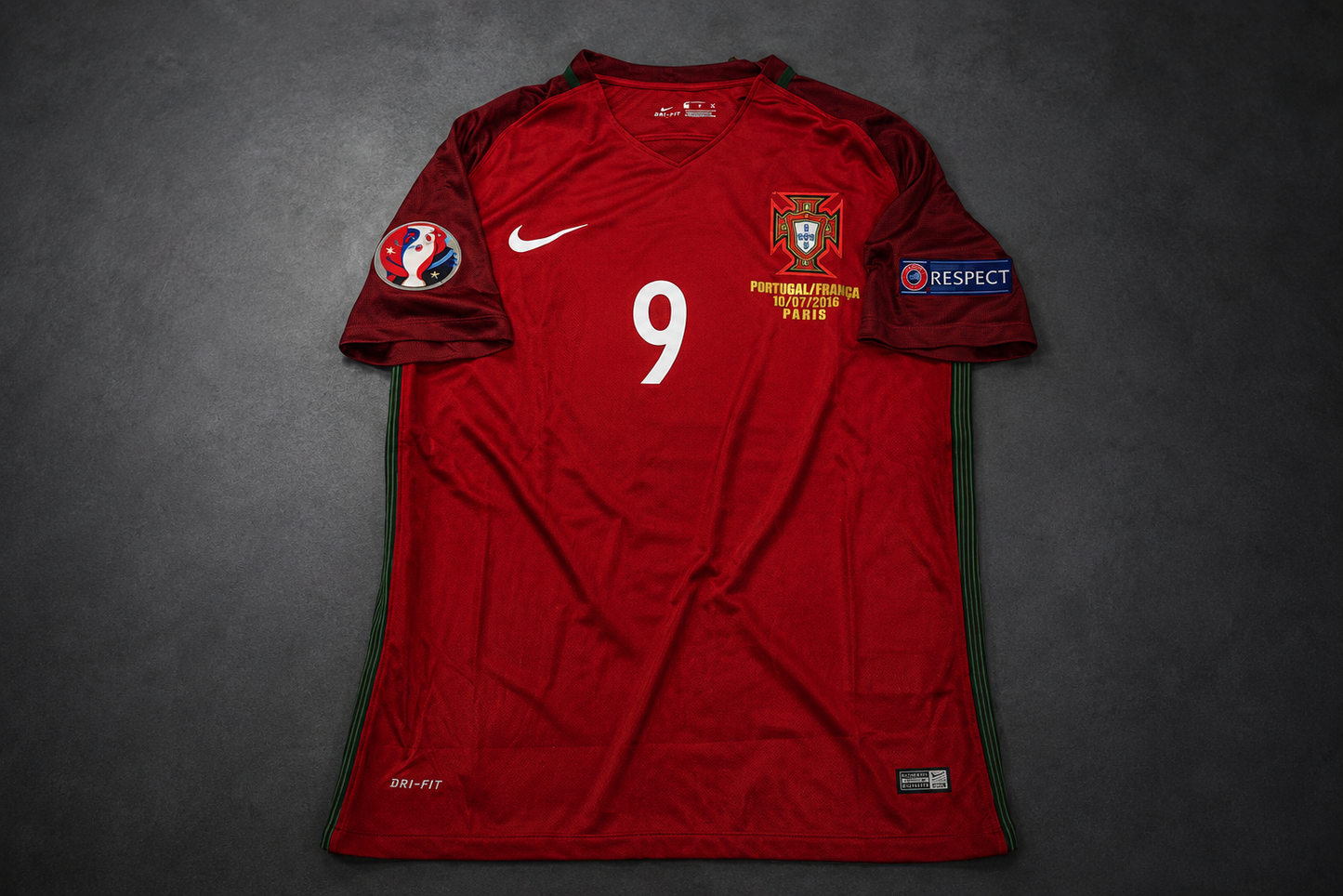 Eder 9 Portugal Home 2016 Euro Final retro football shirt