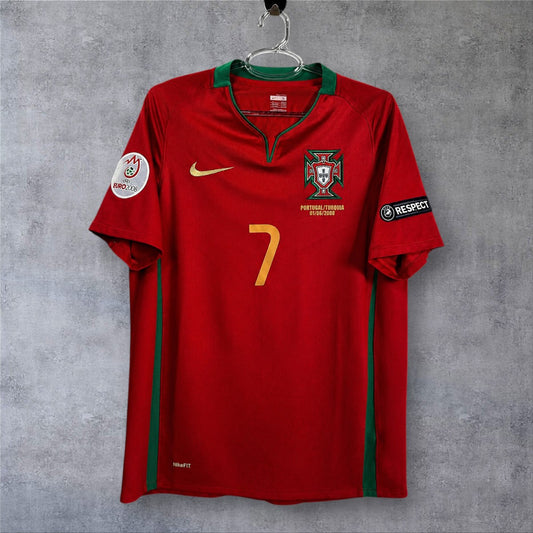 C. Ronaldo 17 Portugal Home (Game Writting) 2008 Euro retro football shirt