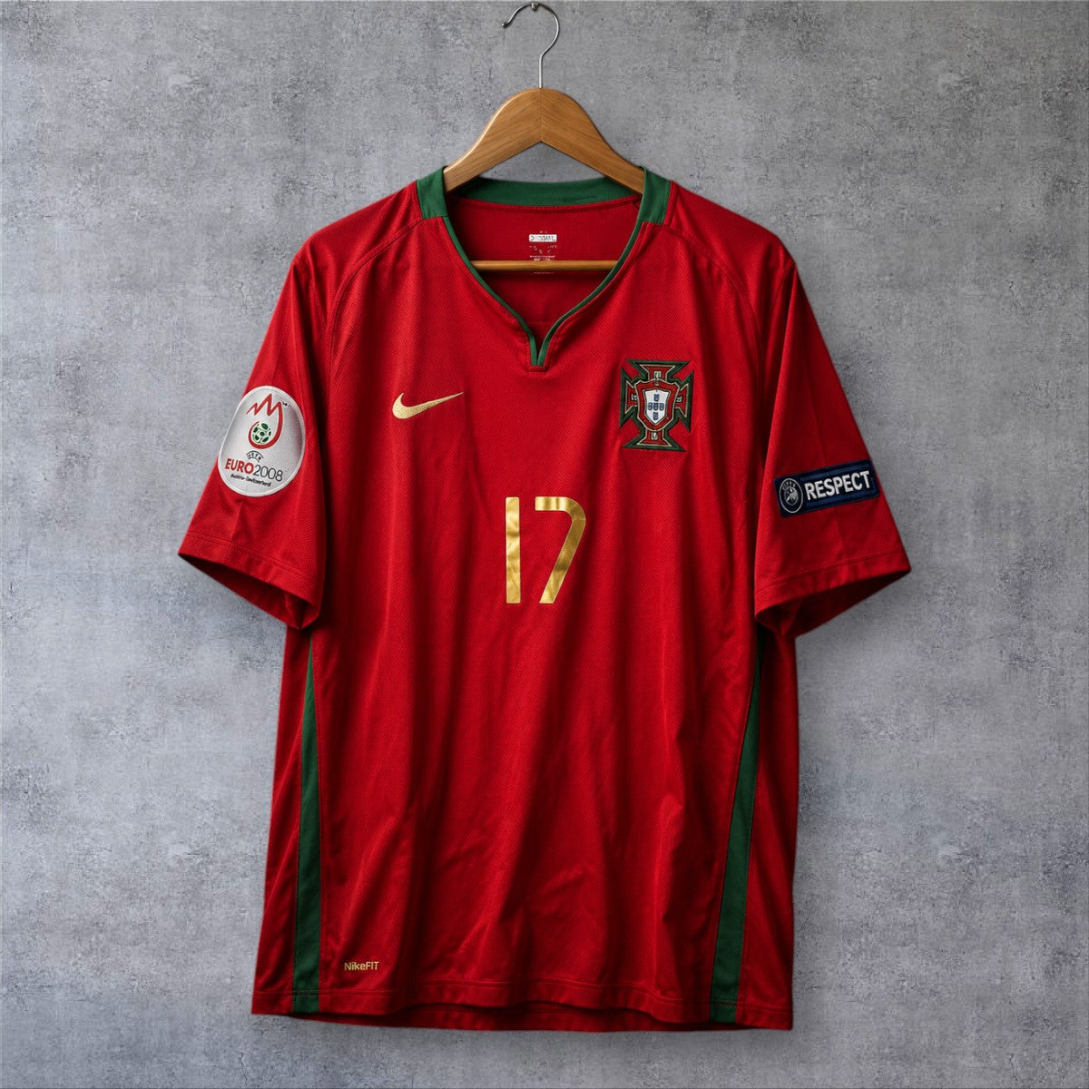 Quaresma 17 Portugal Home 2008 Euro retro football shirt