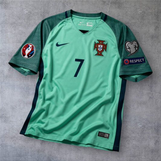 Ronaldo 7 Portugal Away 2016 Euro Qualifiers retro football shirt