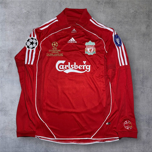 Gerrard 8 Liverpool 2007 Champions League Final ATHENS retro football shirt