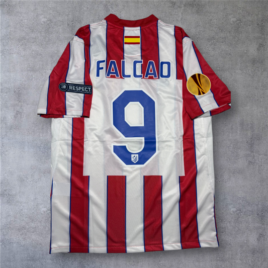 Camisola oficial A minha loja do Atlético Madrid 2011/12, modelo casa com nome Falcao e número 9, Europa League.