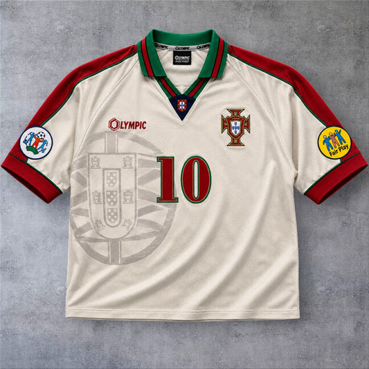 Rui Costa 10 Portugal Away 1996 Euro retro football shirt