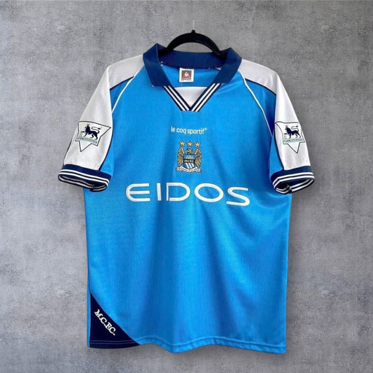 Alfe Inge Haaland (Pai do Haaland) Manchester City 2001/02 Premier League retro football shirt
