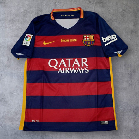 Cruyff 14 "Gràcies Johan" Barcelona Home 2015/16 Tribute La Liga retro football shirt