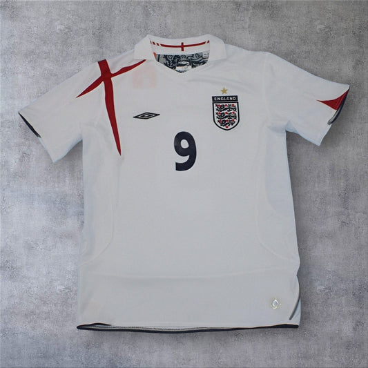 Rooney 9 England Home 2006 World Cup retro football shirt