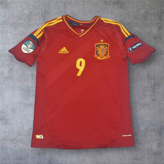 Torres 9 Spain Home 2012 Euro retro football shirt