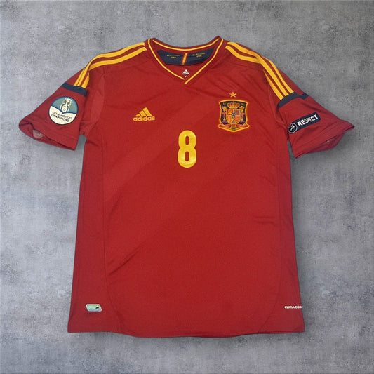Xavi 8 Spain Home 2012 Euro retro football shirt