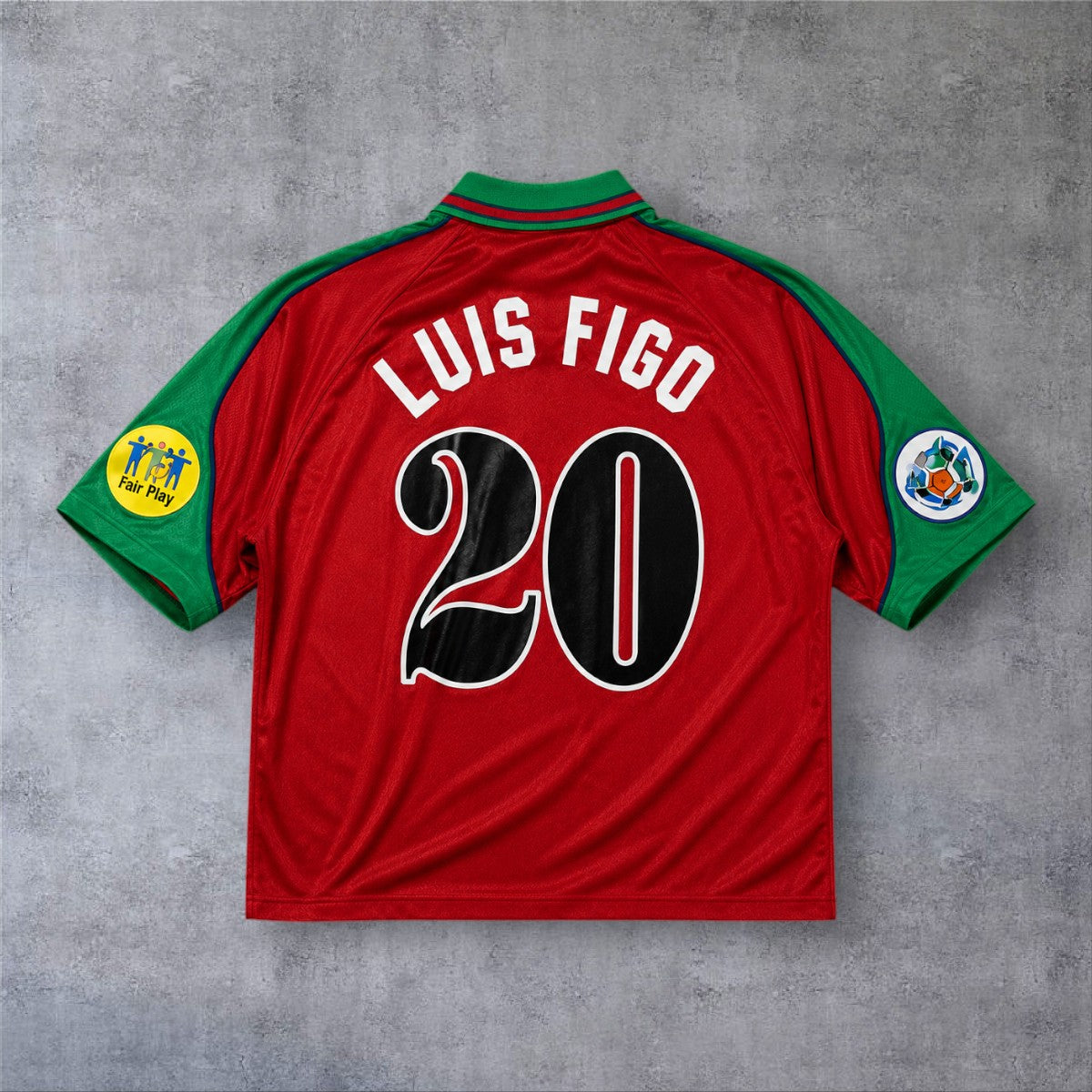 Figo 20 Portugal Home 1996 Euro retro football shirt
