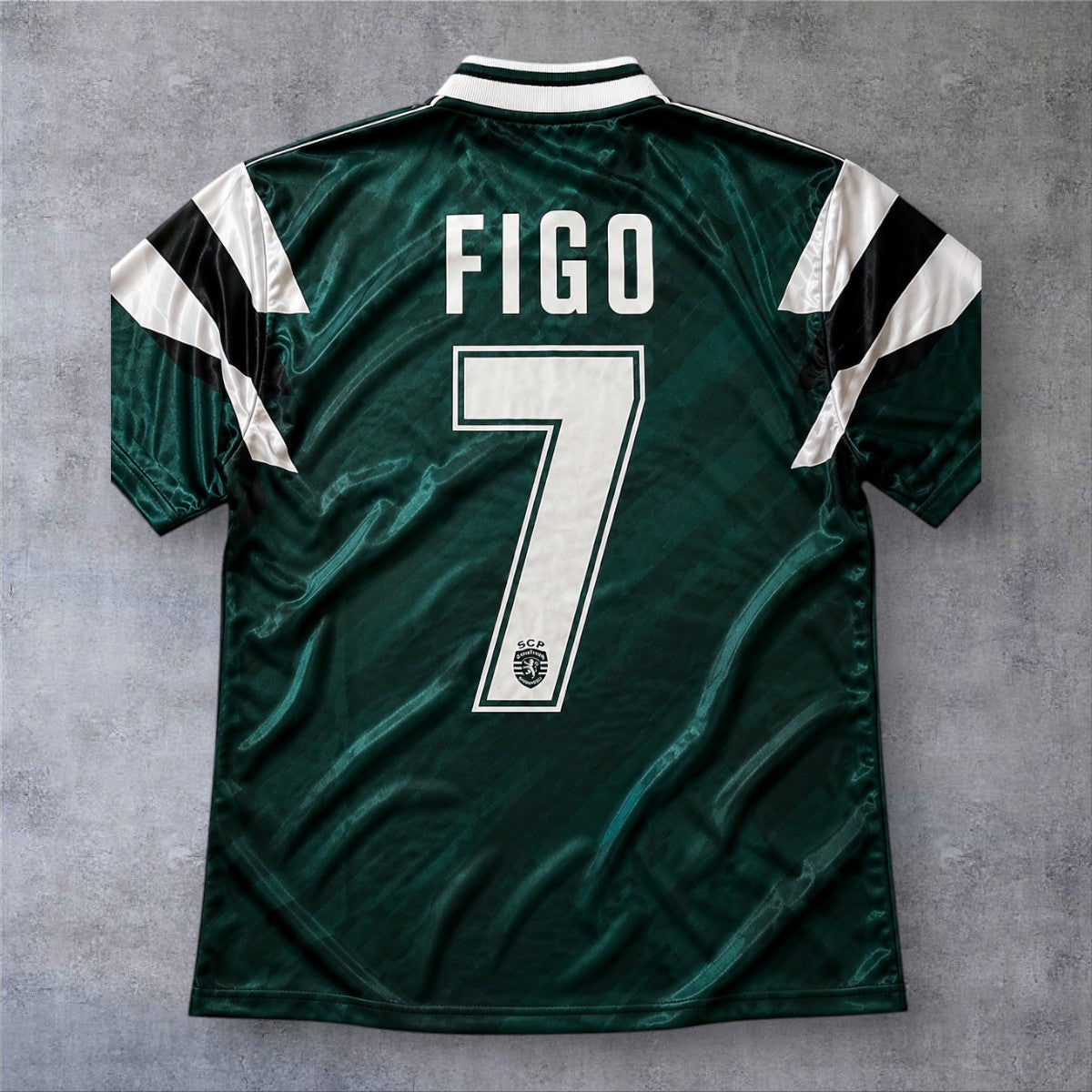 Figo 7 Sporting 1990 Home retro football shirt