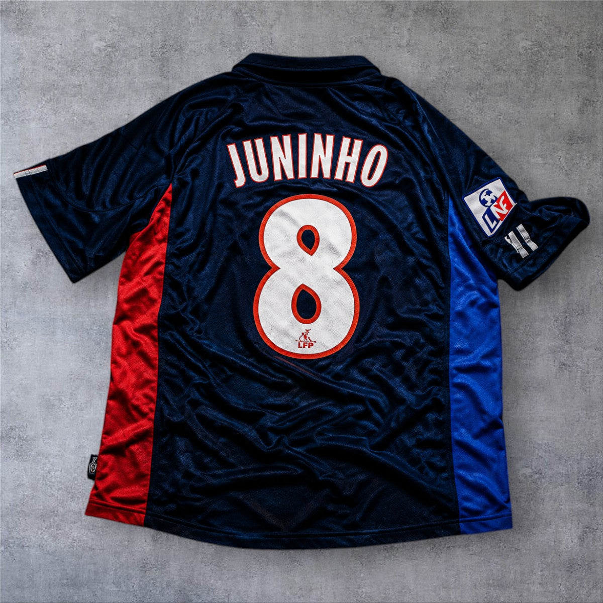 Juninho 8 Lyon 2000/2001 Away retro football shirt