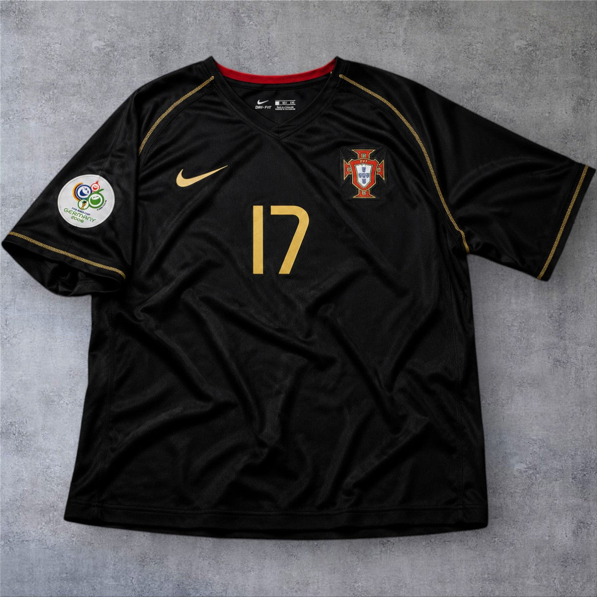 C. Ronaldo 17 Portugal Away 2006 World Cup retro football shirt