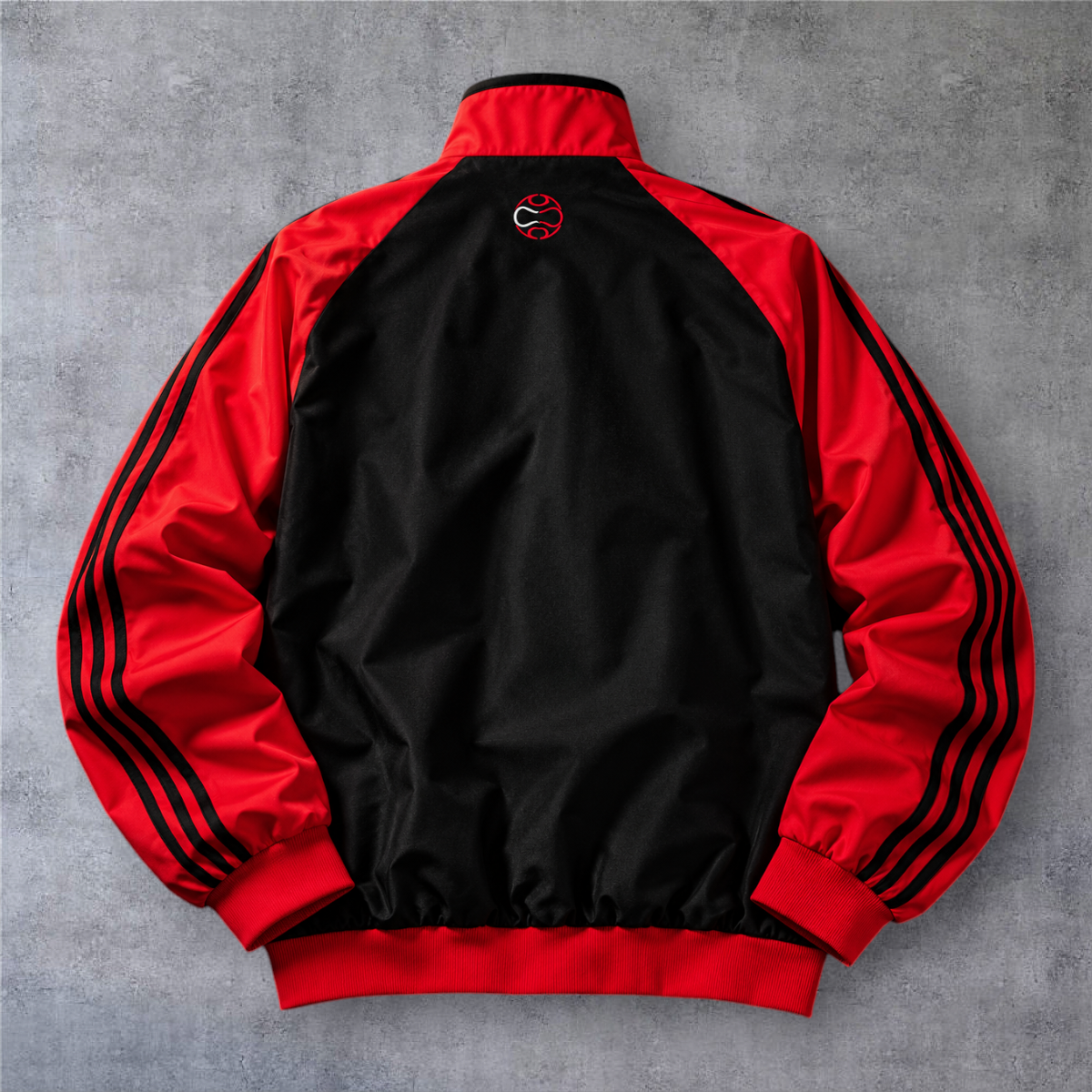 Casaco vintage A minha loja do AC Milan 2006/07, design preto e vermelho com fecho completo e detalhes icónicos.