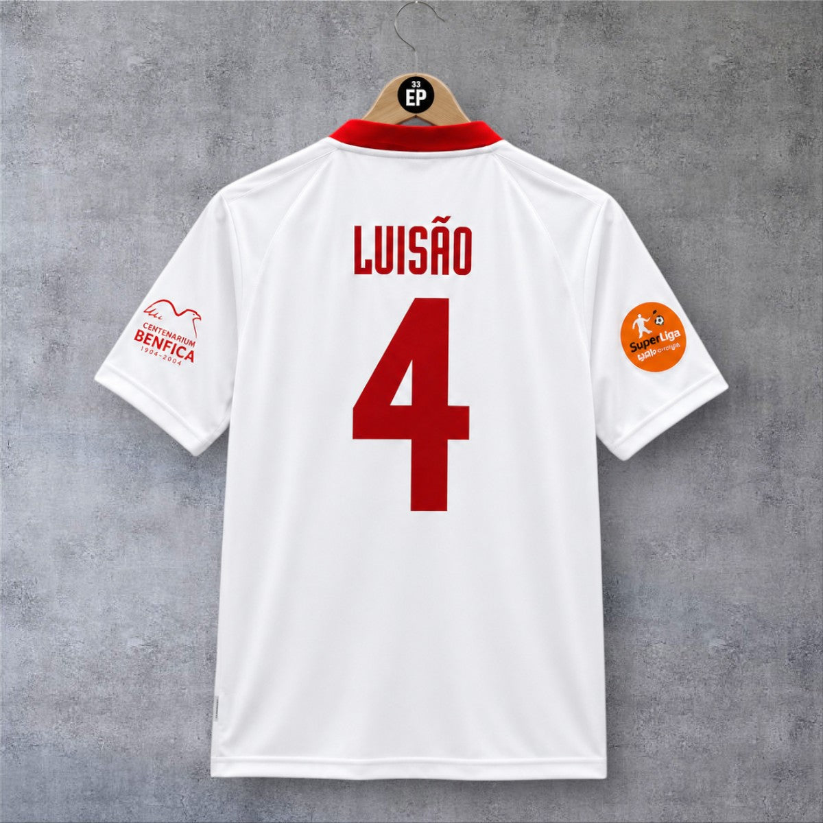 Luisão 4 SL Benfica Away 2004/05 Liga Portugal retro football shirt
