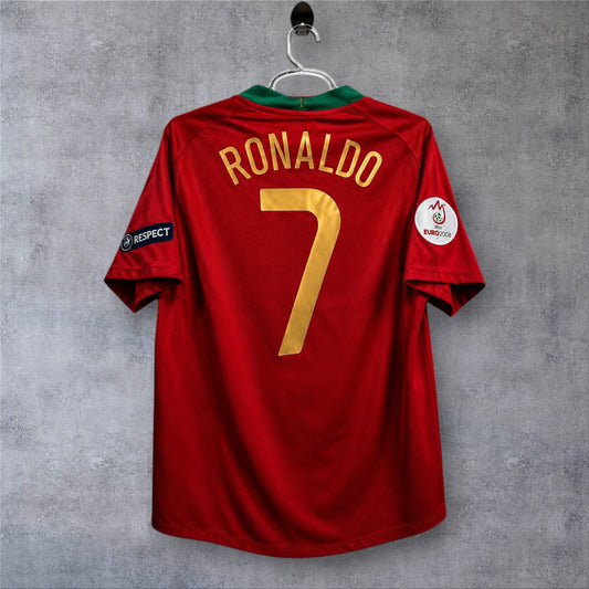 C. Ronaldo 17 Portugal Home (Game Writting) 2008 Euro retro football shirt