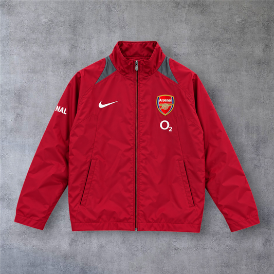 Casaco vintage Arsenal 2005/06 vermelho com fecho completo e logótipos da A minha loja