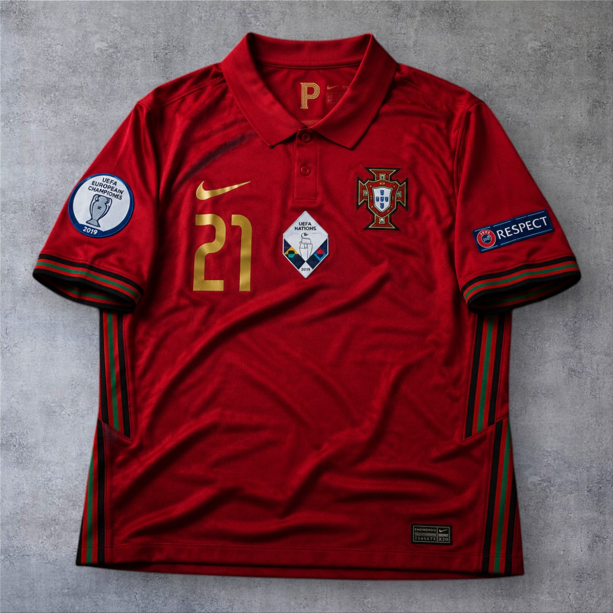 Diogo Jota 21- Portugal Home 2021 Euro retro football shirt