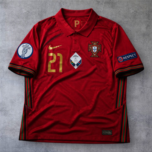 Diogo Jota 21- Portugal Home 2021 Euro retro football shirt