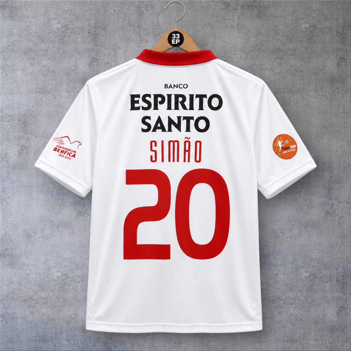 Simão 20 SL Benfica Away 2004/05 Liga Portugal retro football shirt
