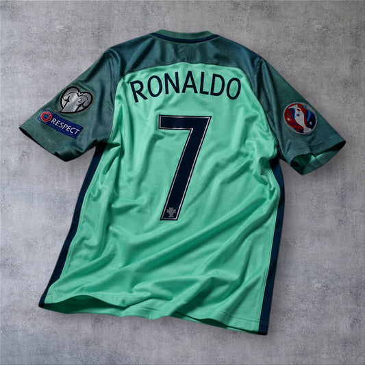 Ronaldo 7 Portugal Away 2016 Euro Qualifiers retro football shirt