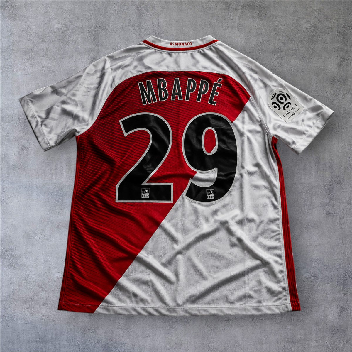 Mbappé 29 Monaco Home 2016/17 Ligue 1 retro football shirt