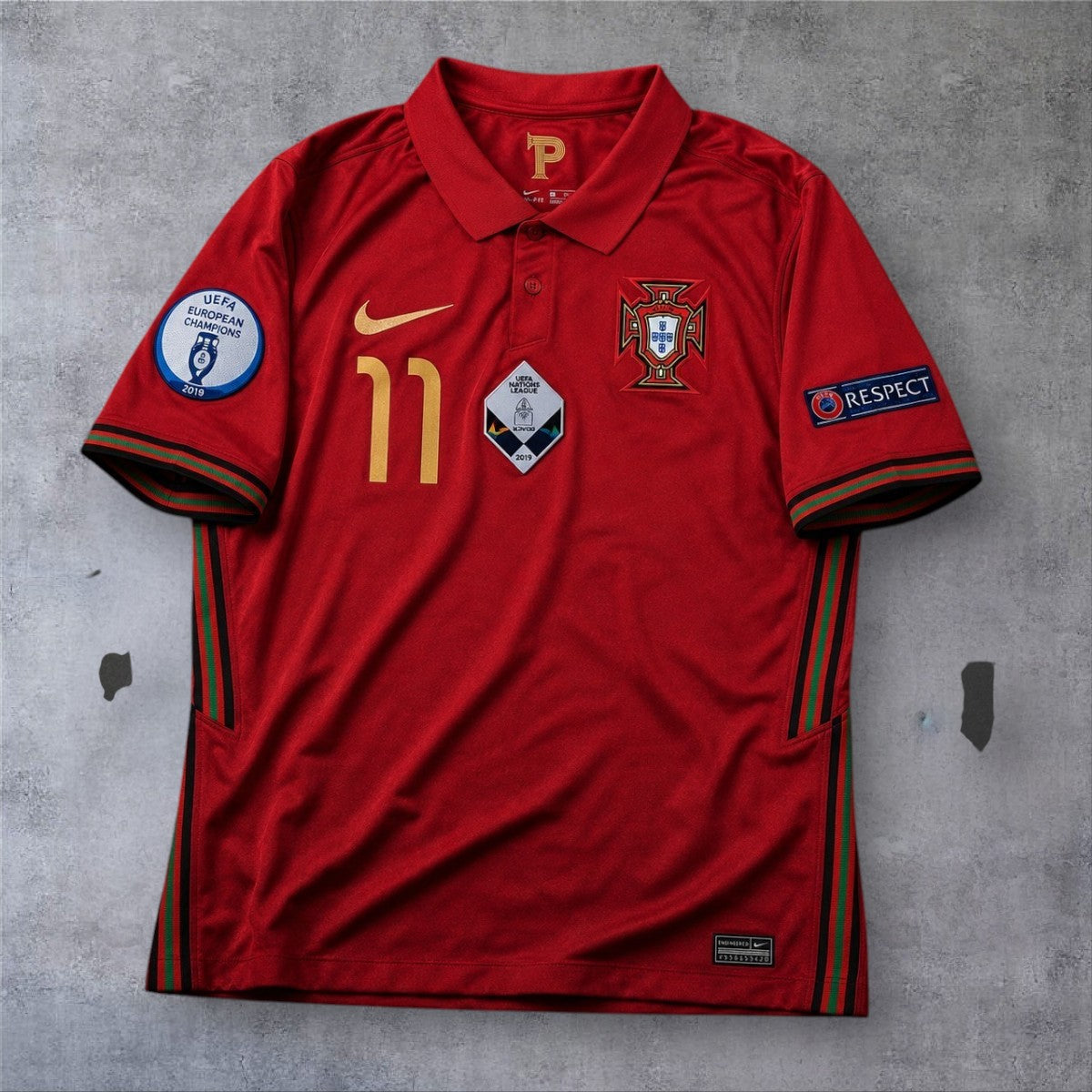 B.Fernandes 11 Portugal Home 2021 Euro retro football shirt