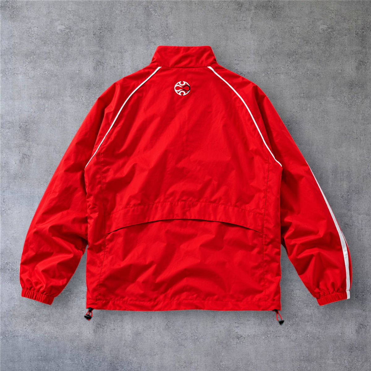 Casaco vintage vermelho do Liverpool 2006/07 da A minha loja com fecho completo e detalhes em branco nas costas