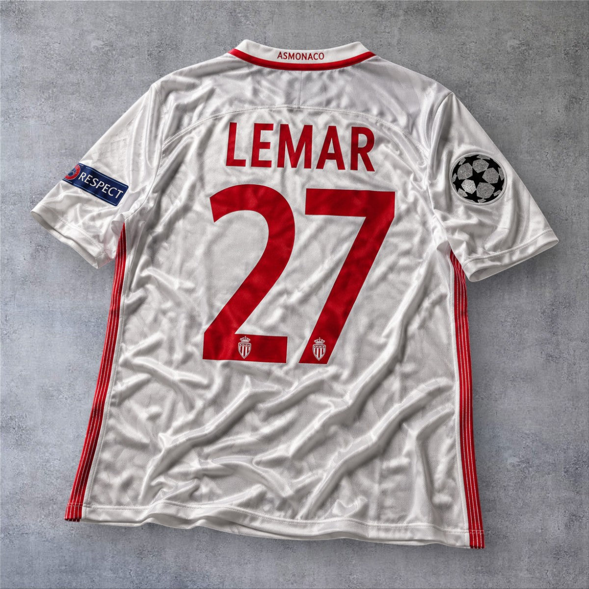 Lemar 27 Monaco Home 2016/17 Champions League retro football shirt