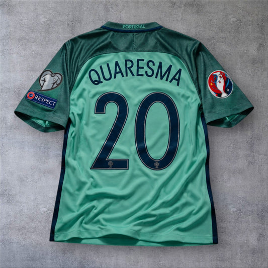 Quaresma 20 Portugal Away 2016 Euro Qualifiers retro football shirt