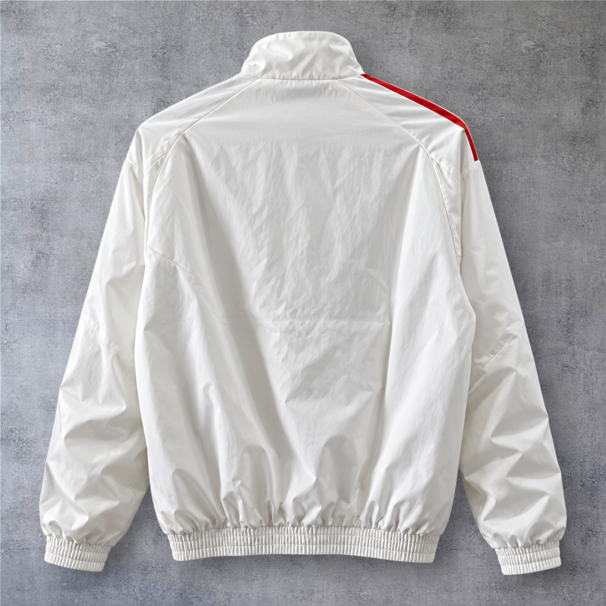 Casaco vintage River Plate 2023 branco com fecho de correr da A minha loja, vista traseira
