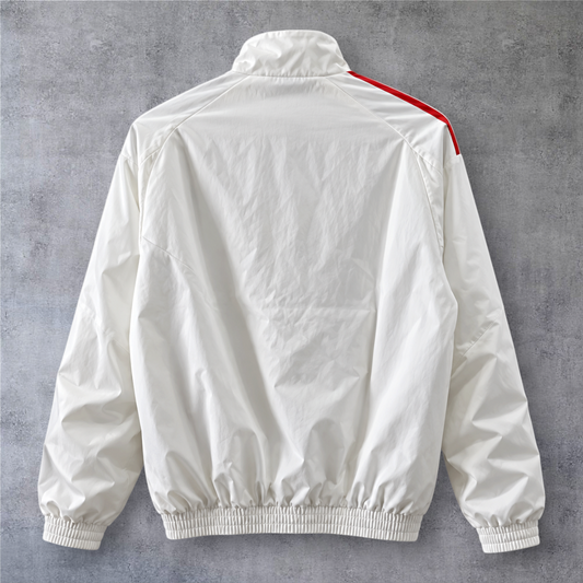 Casaco vintage River Plate 2023 branco com fecho de correr da A minha loja, vista traseira