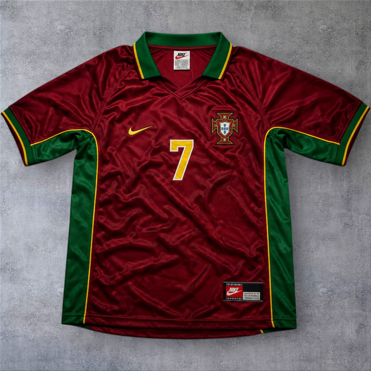Figo 7 Portugal Home 1998 retro football shirt