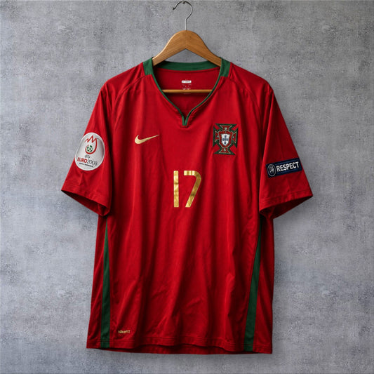 Quaresma 17 Portugal Home 2008 Euro retro football shirt