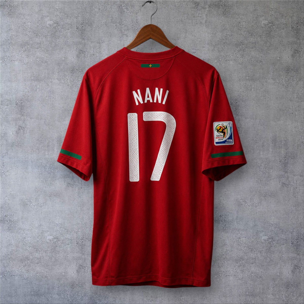 Nani 17 Portugal Home 2010 World Cup retro football shirt