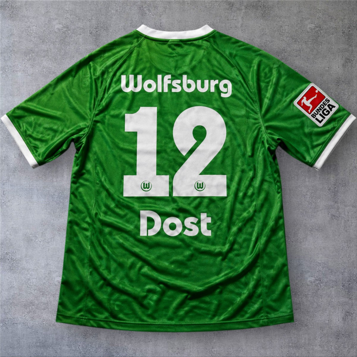 Dost 12 Wolfsburg Home 08-09 Bundesliga retro football shirt