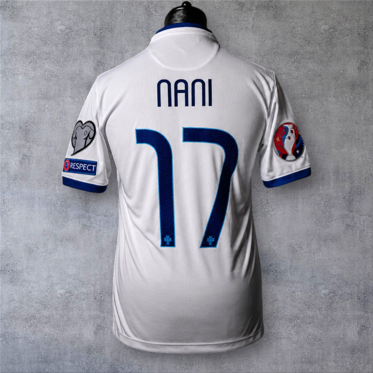 Nani 17 Portugal Away 2014/15 Euro Qualifiers retro football shirt