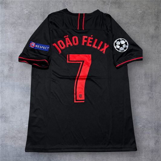 Camisola A minha loja do Atlético Madrid 2019/20 preta com nome João Félix e número 7 nas costas