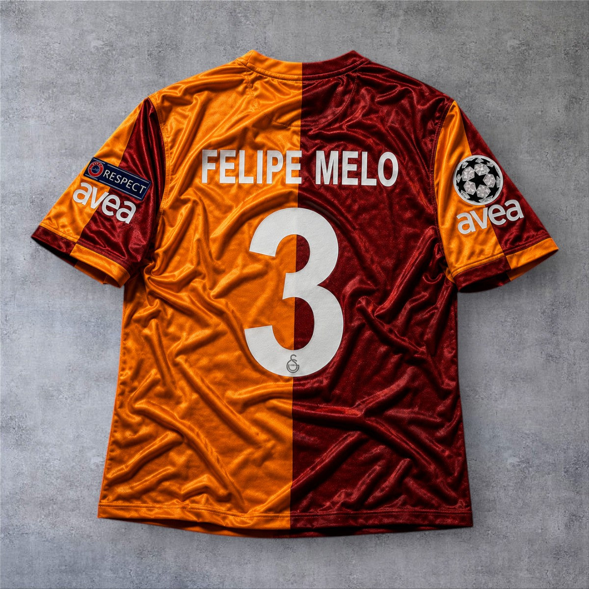 Felipe Melo 3 Galatasaray Home 2013/14 Champions League retro football shirt