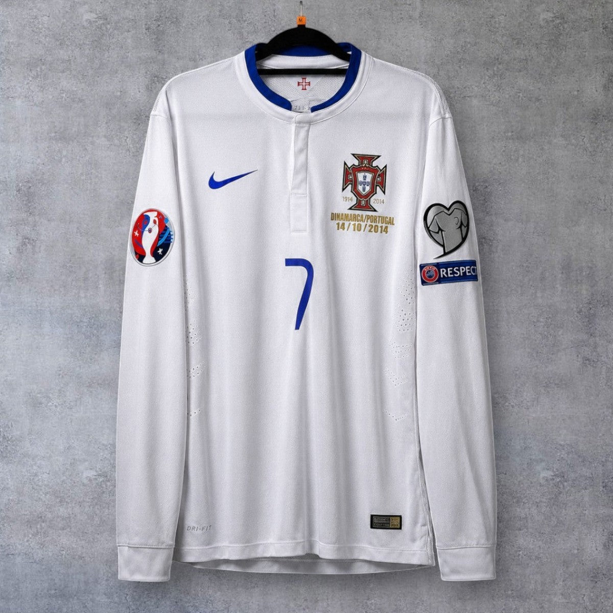 Ronaldo 7 Portugal Away 2014/15 Euro Qualifiers retro football shirt