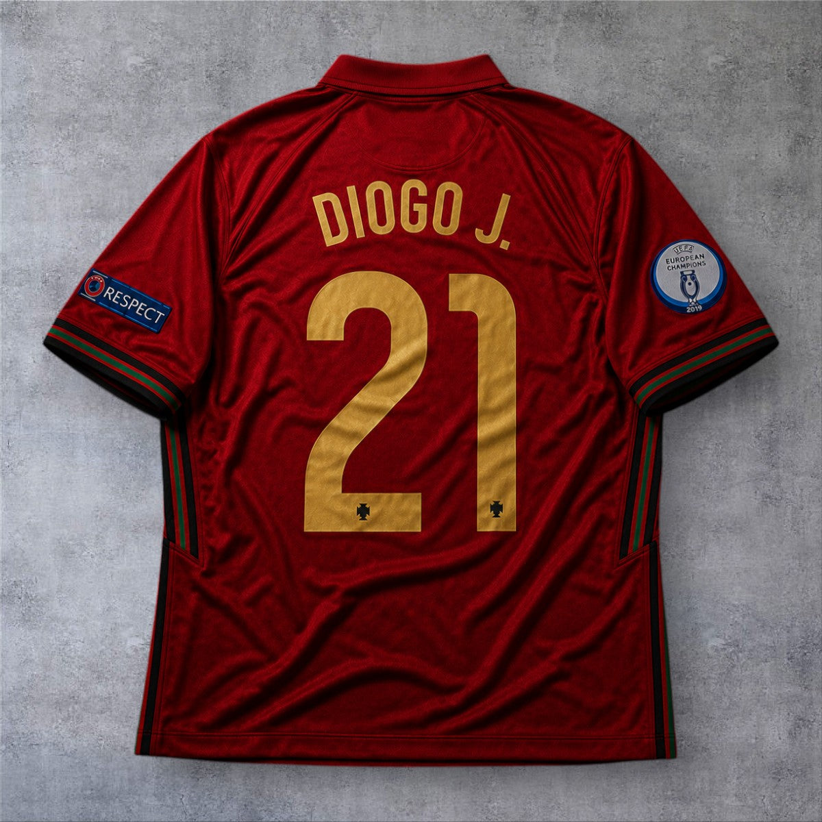 Diogo Jota 21- Portugal Home 2021 Euro retro football shirt