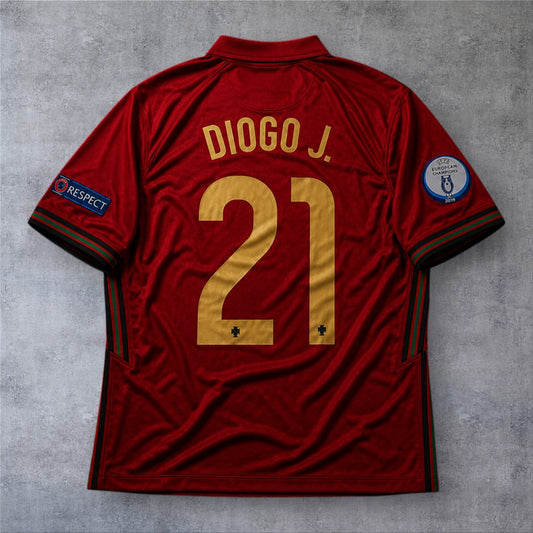 Diogo Jota 21- Portugal Home 2021 Euro retro football shirt