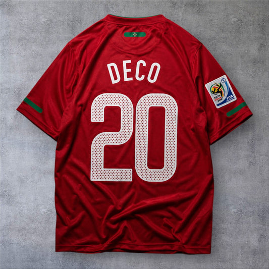 Deco 20 Portugal Home 2010 World Cup retro football shirt