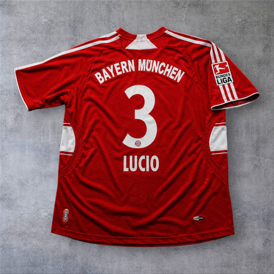 Lúcio 3 Bayern Home 2007/08 Bundesliga retro football shirt