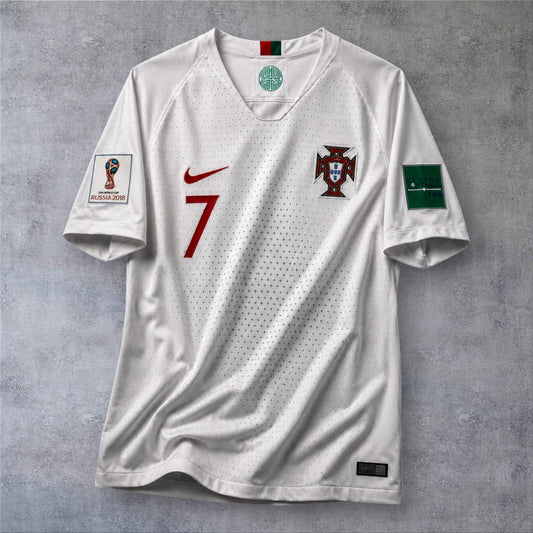 Ronaldo 7 Portugal Away 2018 World Cup retro football shirt