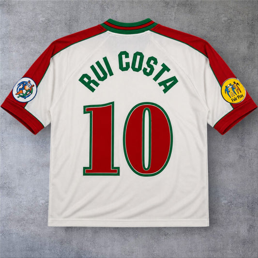 Rui Costa 10 Portugal Away 1996 Euro retro football shirt