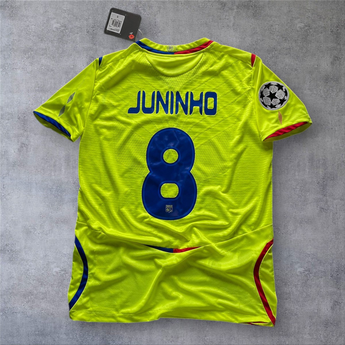 Juninho 8 Lyon 2008/09 Away Champions League retro football shirt