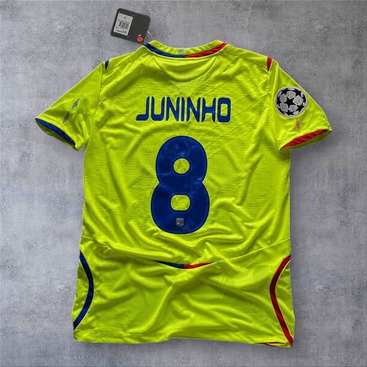Juninho 8 Lyon 2008/09 Away Champions League retro football shirt