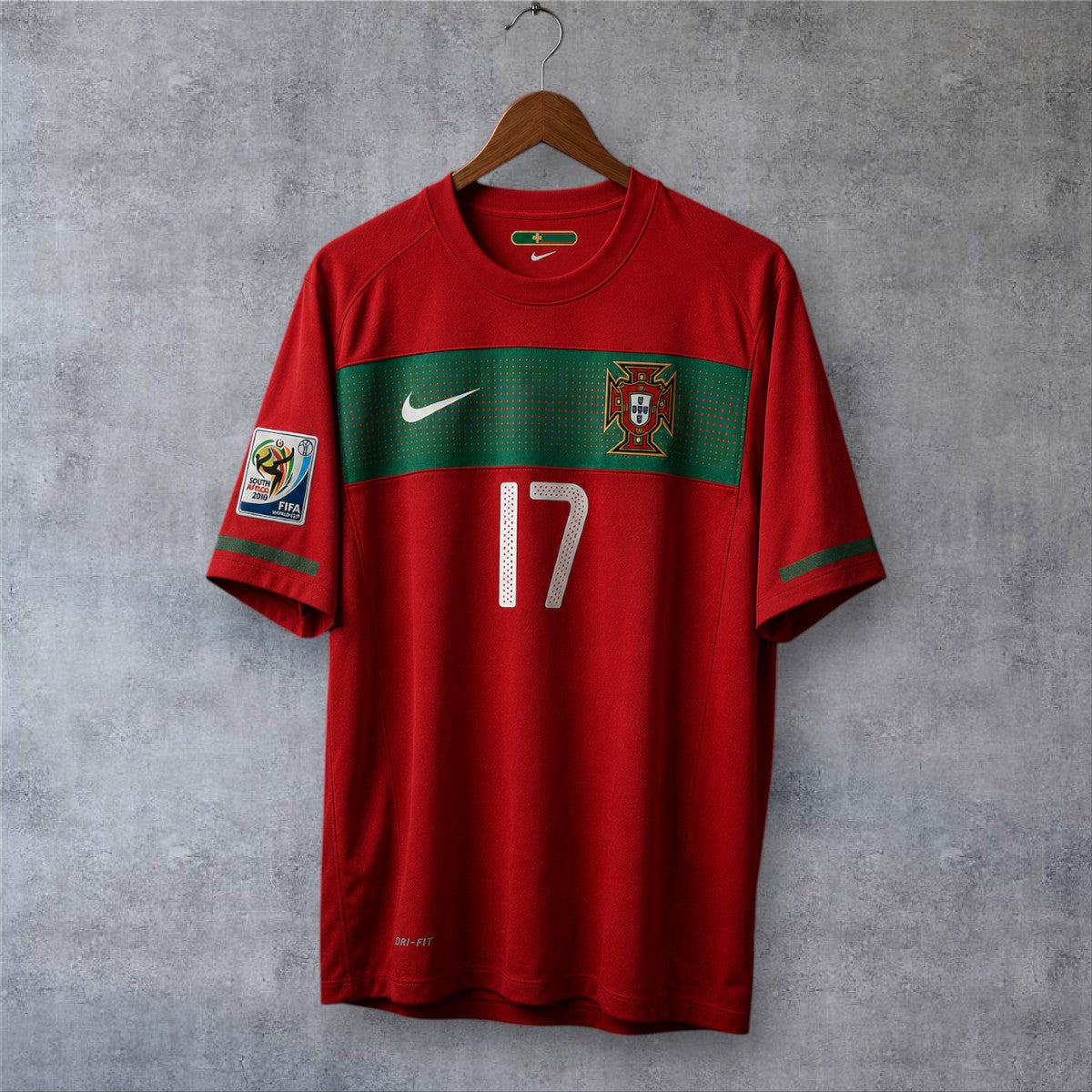 Nani 17 Portugal Home 2010 World Cup retro football shirt