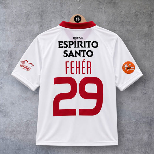 Fehér 29 SL Benfica Away 2004/05 Liga Portugal retro football shirt